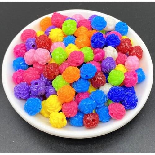 30pcs 12mm Roses Flower Shape Beads Acrylic Beads Jewelry Makeing DIY Accessory