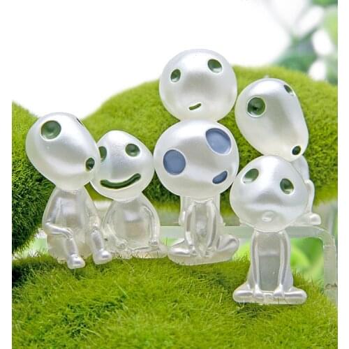 6pcs/lot Toys Cute Luminous Dolls Tree Elves Miyazaki Cartoon Princess Mononoke Action Figure Toy Children Xmas Gifts