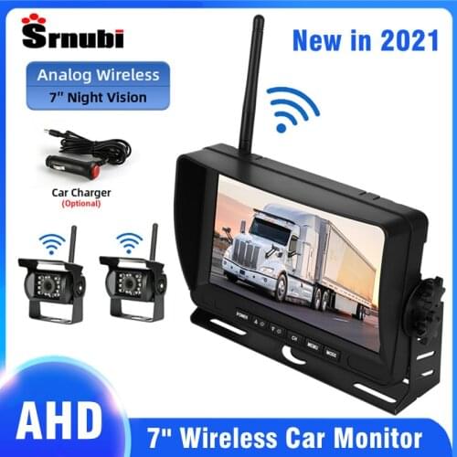 2021 Threesome 7'' Wireless Car Monitor Reverse Camera TFT LCD Car Rear View Camera HD monitor for Truck Camera for Bus RV Van