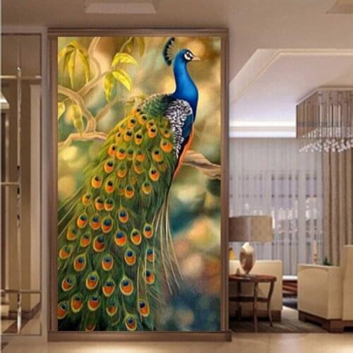 Diamond Embroidery Diy Diamond Painting Cross Stitch Kits Diamond Mosaic Peacock Full Square Diamond Embroidery AD042