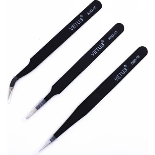 Anti-static Industry Tweezers Stainless Steel Maintenance Handicraft Eyebrow Eye False Eyelash Makeup Accessories Tools