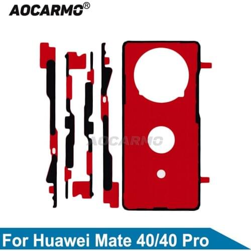 Aocarmo For Huawei Mate 40 Pro 40P Back Cover Front LCD Screen Adhesive Rear Glue Tape Sticker Replacement Part