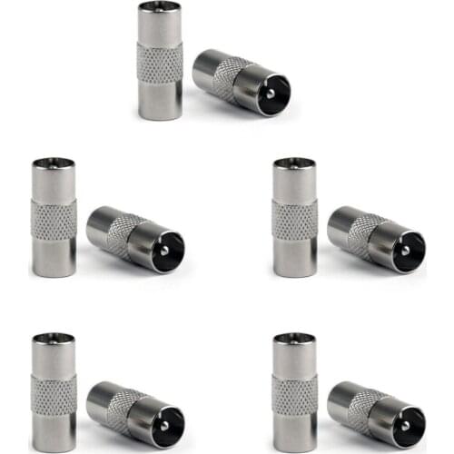 Artudatech 10pcs/40PCS/100PCSIEC TV PAL Male to TV PAL DVB-T Male Plug Coax Straight RF Connector Adapter Jack Parts
