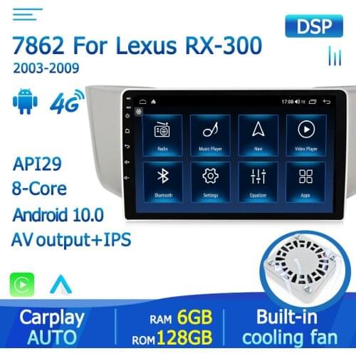 6G+128G Car radio navigation stereo For Lexus RX300 RX330 RX350 RX400H 2003-2009 For Toyota Harrier autoradio video player