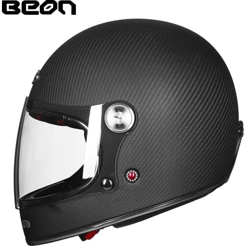 BEON new motorcycle helmet carbon fiber material retro full face helmet ECE certified casco moto off-road helmet capacete