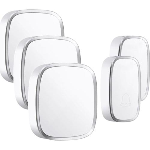 Wireless Doorbell Waterproof House LED Light AC 100-260V 36 Ring Tunes 4 Volume Chime Us EU Plug 2 Buttons White Black Door Bell