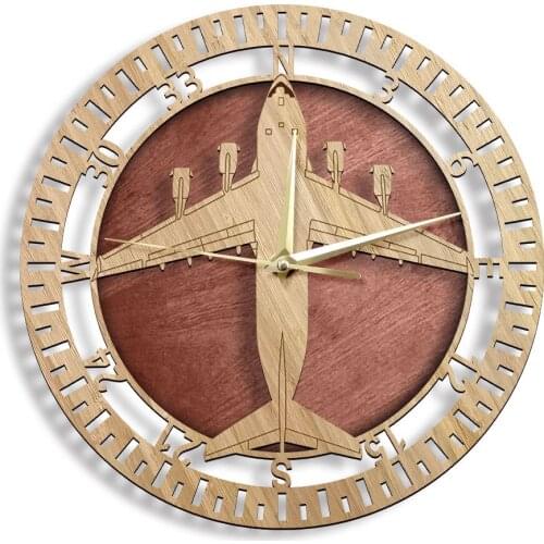 Boeing C-17 Globemaster Wooden Wall Clock Rustic Aircraft Home Decor Silent Wall Watch RAAF NO.36 Squadron Aviation Pilot Gift