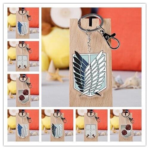 Game Attack on Titan Anime Key Chains Two-sided Keychain Cosplay Acrylic Pendant Keyring
