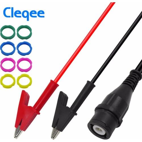 Cleqee P1205 BNC male plug to Alligator Clips Coaxial Cable Oscilloscope Test Lead 120CM