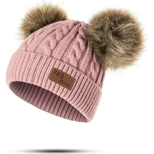 Baby Hat Pompon Winter Children Hat Knitted Cute Cap For Girls Boys Casual Solid Color Girls Hat Baby Beanies