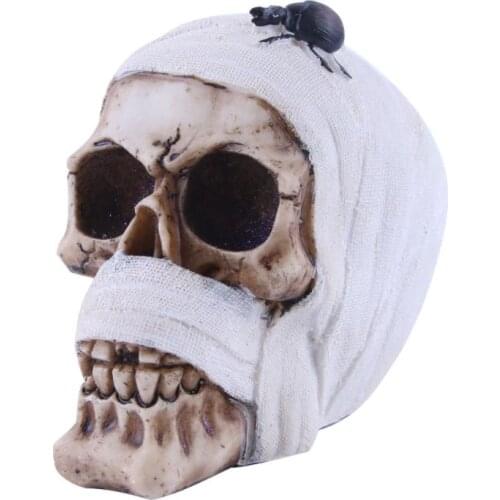 Eco-friendly Resin Halloween Home Decoration Decorative Craft Skull Human Head Resin Education Medical Model Tabletop decoration