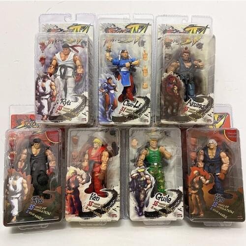 Game Character Chun-Li Action Figure Ryu Figure Ken Doll Guile Akuma Gouki Hoshi NECA Figure Collection Doll Gift