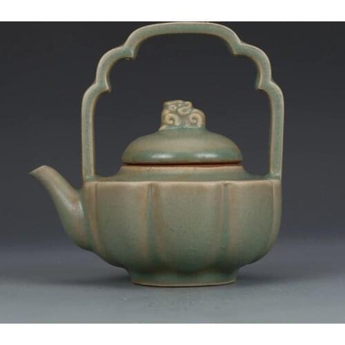 Song Dynasty Ru Kiln Celadon Teapot Old Object Porcelain Used Goods