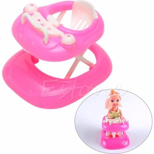 HBB Pink Plastic Walker For Doll House Dollhouse Miniature Accessories Display Gift For Children Girls