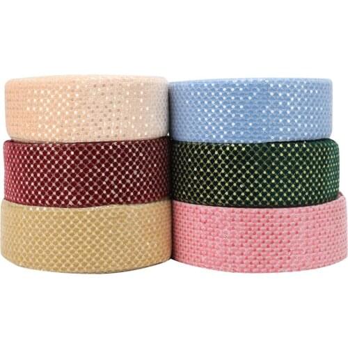 HSDRIBBON 3" 75mm sequin Fabric Ribbon 25Yards/Roll