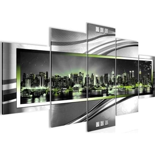 Full Square/Round Drill 5D DIY diamond painting 5pc New York night scene pictures mosaic Diamond Embroidery Wall Arts J2887