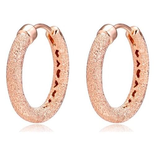 Matte Brilliance Rose Hoops Earring 100% 925 Sterling-Silver-Jewelry Free Shipping