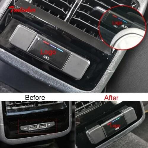Tonlinker Interior Armrest USB Cover Sticker For Volkswagen Jetta MK7 2019-18 Car style 1 pcs ABS Plastic Cover Case Sticker