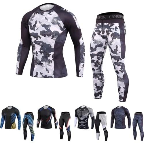 2021 New Mens Thermal Underwear Suit Compression Velvet Sweat Quick-Drying Thermal Underwear Mens Clothing Long Johns