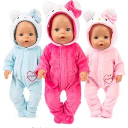Baby new born doll clothes 18 inches blue and pink red Baby clothes kitties unicorns dolls presents for children christmas gift