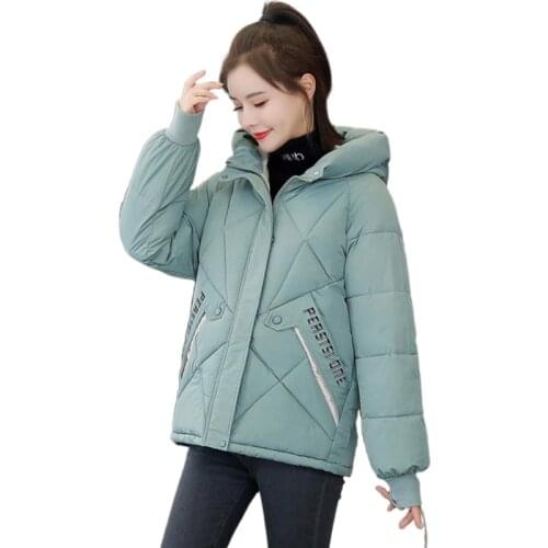 Women Winter Jacket Loose Parkas Patchwork Thickening Warm Coat Hooded Female Down Cotton-padded Short Jacket Coat