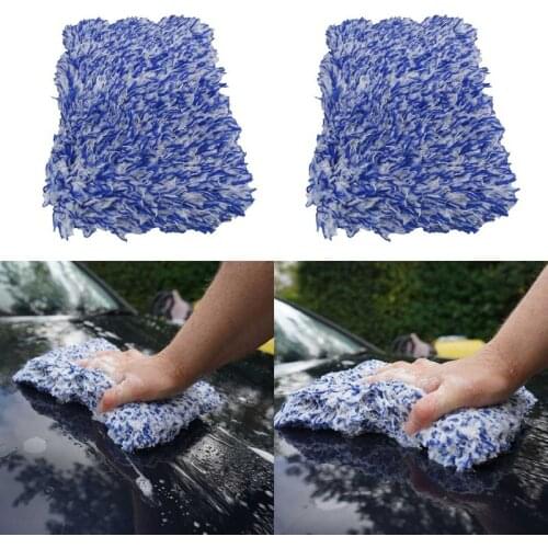 Car Care Glove Plush Soft Microfibre Wash Mitt Microfiber Car Cleaning Glove 2Pcs