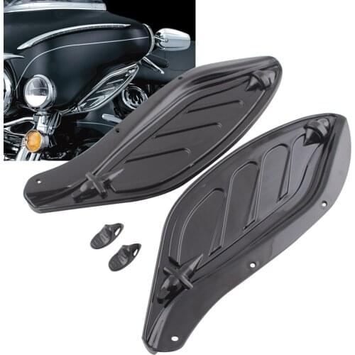 Motorcycle Black Adjustable Fairing Air Deflector Side Wing Deflector Windshield For Harley Glides FLHT FLHTC FLHX FLHTCU 96-13