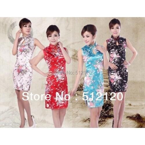 Shanghai Story Chinese tranditional sexy qipao vintage cheongsam wedding dress vintage sleeveless cheongsam 4 color