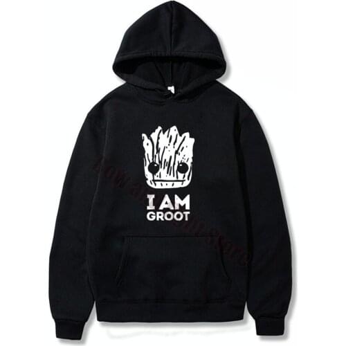 GUARDIANS OF THE GALAXY Hoodies "I AM GROOT FACE" Male Casual Hoodies Sweatshirts Men and women hoody Top