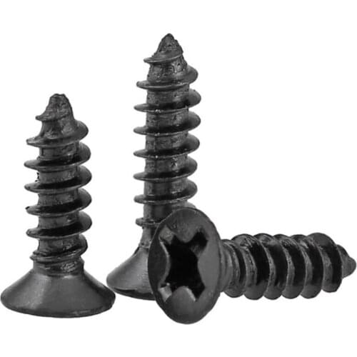 GuHua Black Cross Recessed Countersunk Head Self Tapping Screw KA Phillips Flat Head Electronic Mini Screw M2M2.3M2.6M3 500Pcs