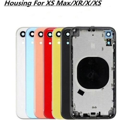 For iPhone X XS Max XR iX Back Battery Cover+Metal Chassis Middle Frame Full Housing Case Assembly