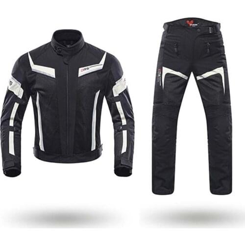 DUHAN Mens Motorcycle Jackets protective gear Motocross Clothing Pants Motorbike Jacket Protector Gear Trousers With CE pads