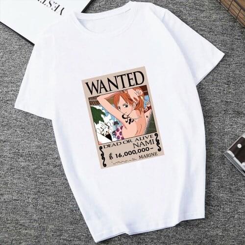 One Piece Nami Women T-shirt 2021 Poster Anime Short Sleeve Unisex Game Kawaii Manga Casual Clothes Oversize T Shirt Ullzang