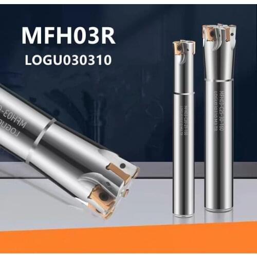 1PCS MFH HSS CNC milling cutter MFH plane milling machine ultra-high feed lathe tool LOGU030310 alloy double-sided insert