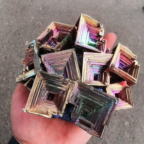 1pc Natural Crystals Quartz Bismuth Ore Specimen Energy Reiki Stones Room Home Office Aquarium Decoration Accessories Gemstone
