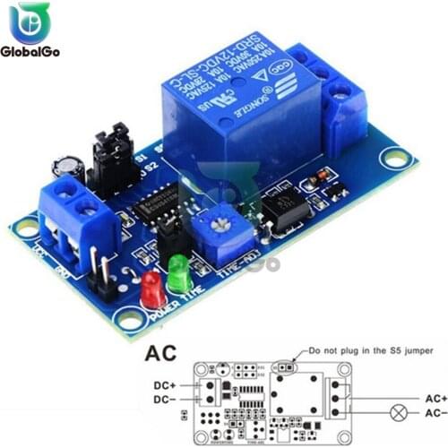 10pcs/Lot Normally Open Delay Relay Switch Module with Timer DC 12V Relay Module for arduino DIY Kit