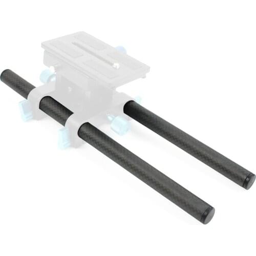 2Pcs 10cm / 25cm /30cm / 40cm Carbon Fiber Tube Rod for Dia 15mm Rod Rail System Follow Focus Camera Cage Kit Motorized Camera