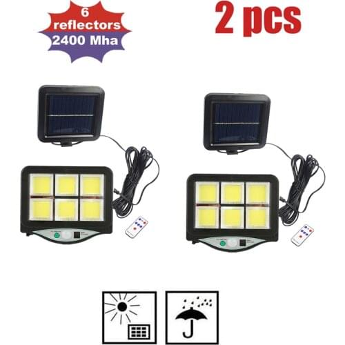 2pcs seperable 128 COB LED Solar Light PIR Motion Sensor Outdoor Lighting Garage Security Lamps Garden Décor Solar Wall Lamp Spo