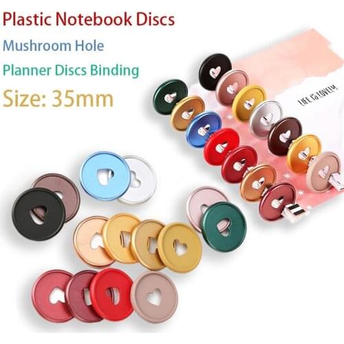 33pcs 35mm Colorful Mushroom Hole Binding Discs Binder Rings Plastic Notebook Binder Discs Mushroom Ring Binding Office Supplies