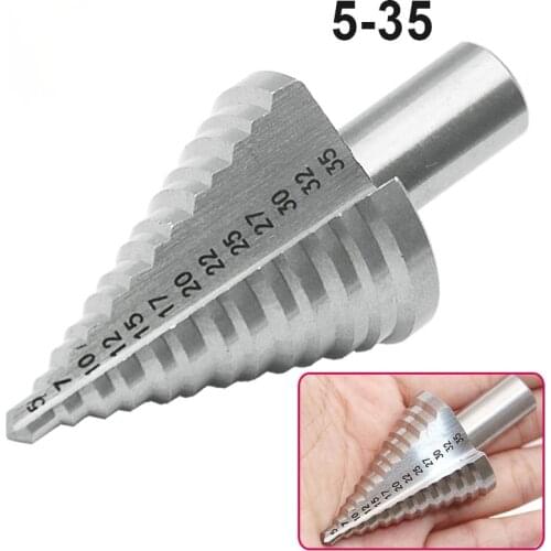 5-35MM (13 Steps 5,7,10,12,15,17,20,22,25,27,30,32,35MM) Step Drill Bit Conduit Installation HSS Industrial Reamer New