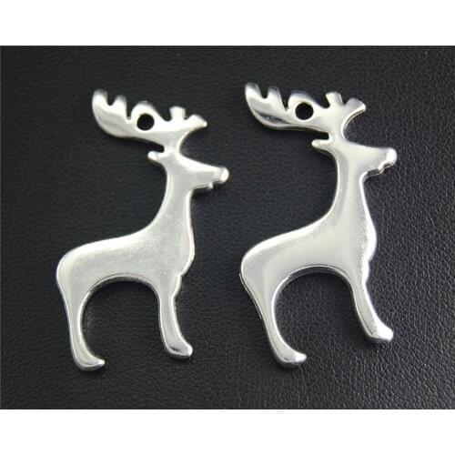 5pcs Silver Color Deer Charm Handmade Charms Pendants Jewelry Findings 39x21mm A2062