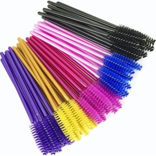 50Pcs Eyelash Extension Disposable Eyebrow Brush Mascara Wand Applicator Spoolers Eye Lashes Cosmetic Brushes Set Makeup Tools
