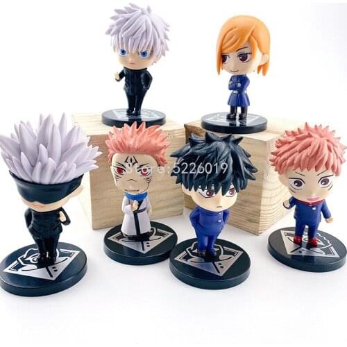 6pcs/set Jujutsu Kaisen Anime Figure Itadori Yuji Gojo Satoru Action Figure Fushiguro Megumi Kugisaki Nobara Figurine Model Toys