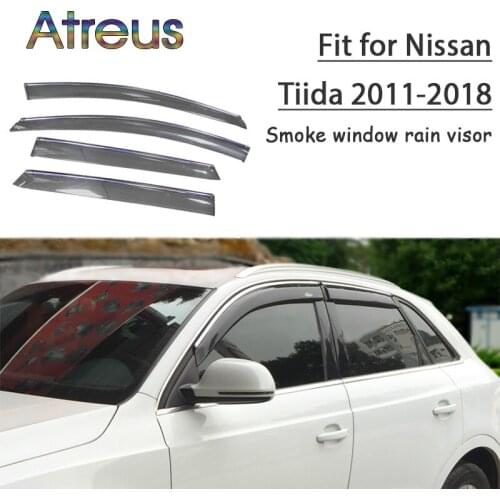 Atreus 1set ABS For 2011-2018 Nissan Tiida Accessories Car Vent Sun Deflectors Guard Smoke Window Rain Visor