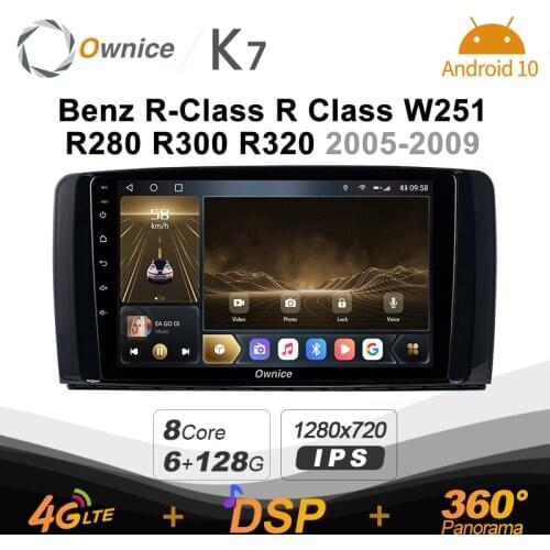 Carplay K7 6G+128G Car Radio for Mercedes Benz R-Class R Class W251 R280 R300 R320 2005-2009 android 10.0 360 4G LTE 1280*720