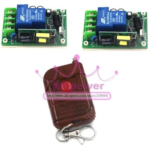 Long Distance 200m AC 85V ~250V 30A 1 CH 110V RF Wireless Remote Switch 2 Receiver & 1 Transmitter AC 220V Switch