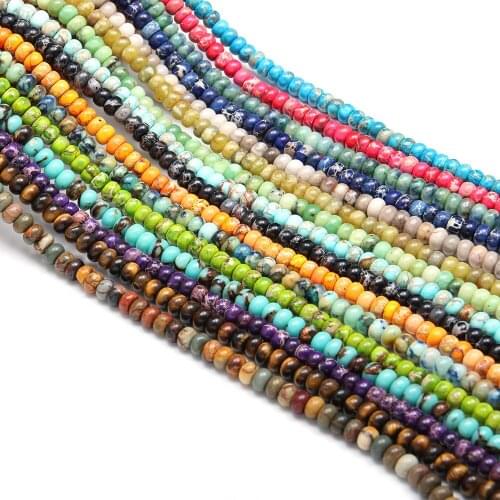Natural Stone Beads Agates Small Circle Shape Abacus Loose Spacer Beads for Jewelry Making DIY Bracelet Necklace Accessories