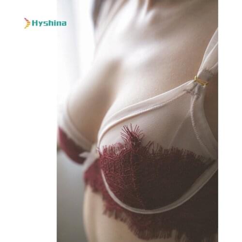 Lace Light and Ultra-thin Large Chest Show Small Size Sexy Underwear Bra Foreign Trade Girls New Adjustment