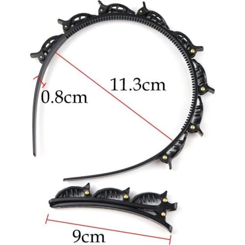 Black Braider Hair Clip Burst Pin Hairdo Bring Hair Hoop Multi-storey Wisp Air Weave Head Hoop Styling Tool