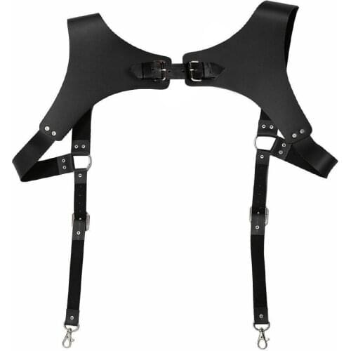 European style Leather Suspender Mens Renaissance Harness Punk Adjustable Men Sexy Strap Shoulder Chest Cosplay Costumes Be B3P6